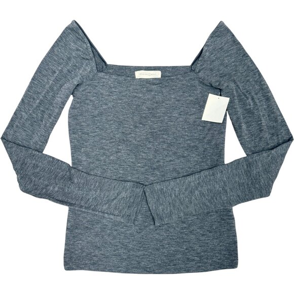 TREASURE & BOND Women's NWT Squareneck Jersey Top in Heather Gray | Size S - Picture 5 of 10